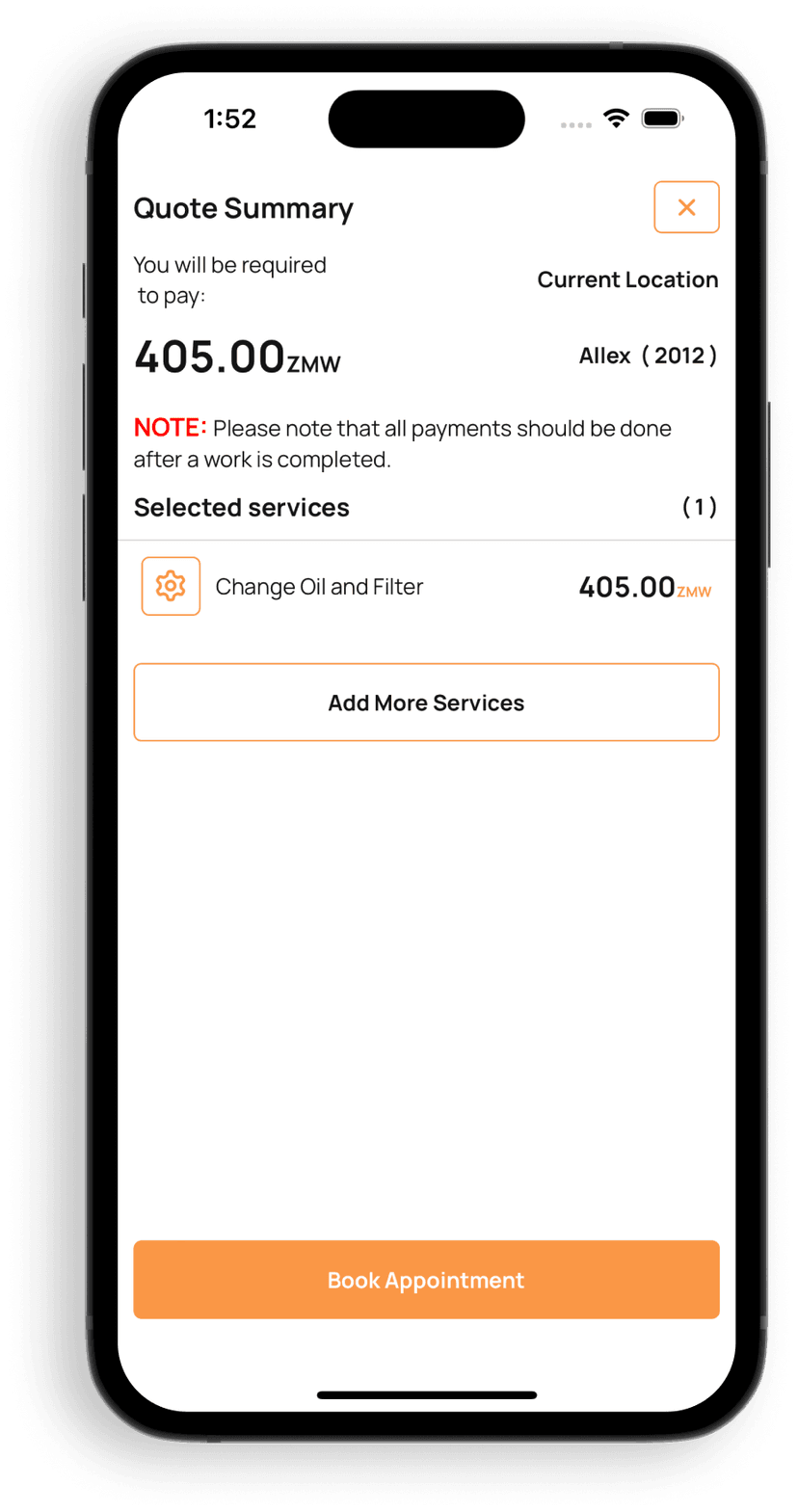 iLunge app on iPhone